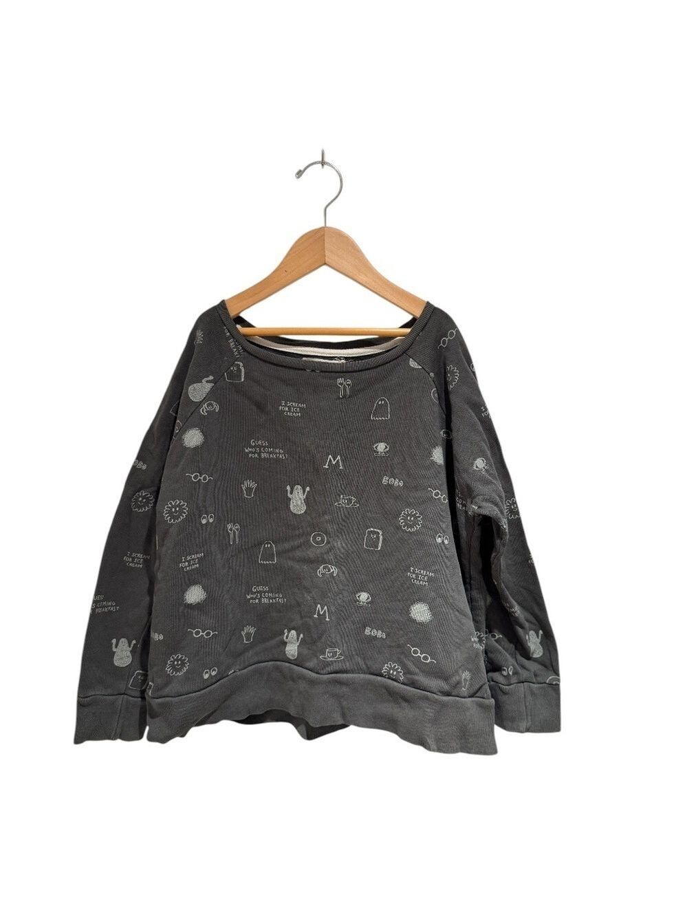 BOBO CHOSES rare vintage print grey boxy sweatshirt